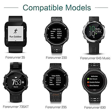 Zitel Charger for Garmin Forerunner 35 35J 64 230 235 630 645, 735XT, Lily, Approach G10 S20, Vivomove HR - USB Charging Cable 100cm