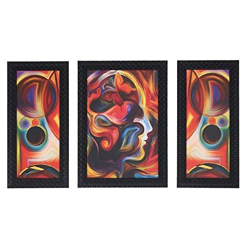 JaipurCrafts Lord Ganesha Set of 3 Large Framed UV Digital Reprint Painting (Wood, Synthetic, 36 cm x 61 cm)