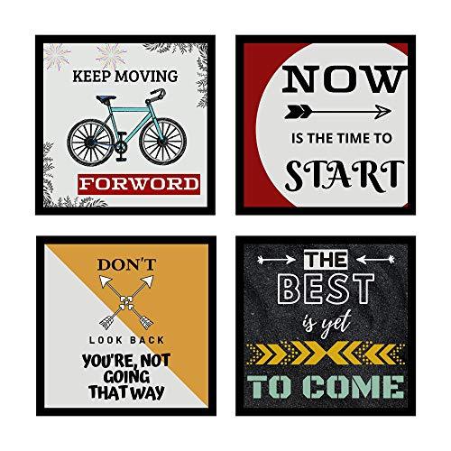 Webelkart Set of 4 Motivational/Inspiration Photo Frame for Wall, Office, Study Room Decoration Framed, Size - 10 x 10 INCH