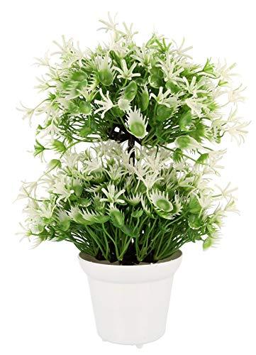 JaipurCrafts Ceramic Polyester Bonsai Plant in a Pot for Interior Decor (Multicolor, 17 X 17 X 27 cm)