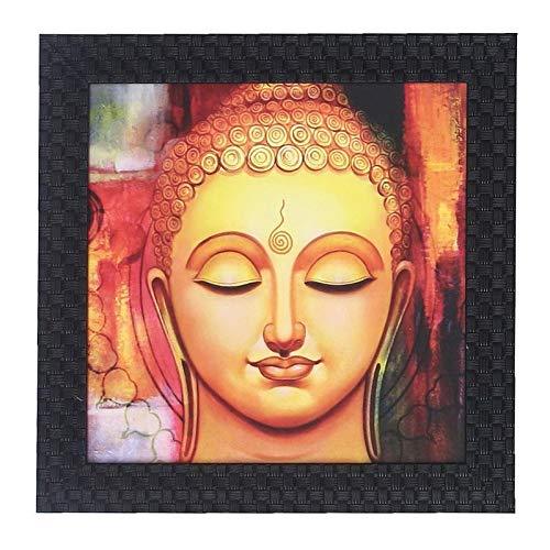 JaipurCrafts Gautam Buddha Framed UV Digital Reprint Painting (Wood, Synthetic, 26 cm x 26 cm)