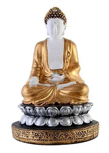 JaipurCrafts Adorable Lord Gautam Buddha Showpiece - 23 cm (Polyresin, Multicolor)