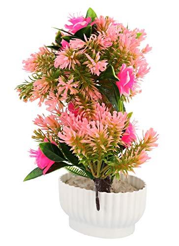 WebelKart by JaipurCrafts Artificial Ceramic, Polyester and Polyurethane Bonsai Plant in a Pot (23 cm x 16 cm x 24 cm, Multicolor)