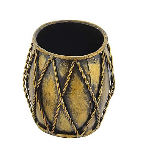 JaipurCrafts Exclusive Premium Antique Dholak Pen Stand Showpiece- 4 in (Iron)