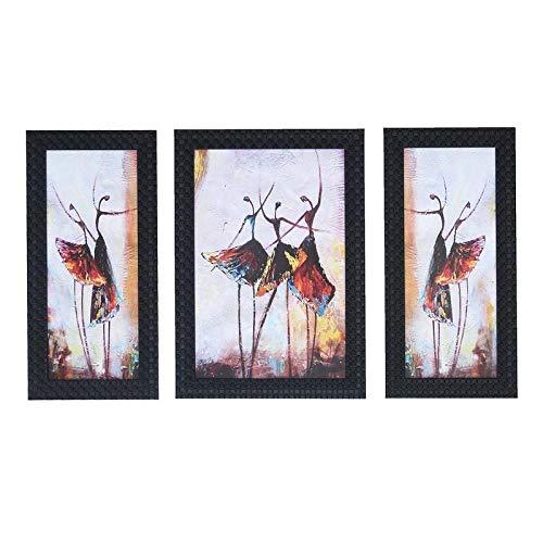 JaipurCrafts Lord Ganesha Set of 3 Large Framed UV Digital Reprint Painting (Wood, Synthetic, 36 cm x 61 cm)
