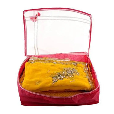 JaipurCrafts Saree Cover Full Transparent with Capacity of 10-15 Sarees (Non Wooven)- Set of 4