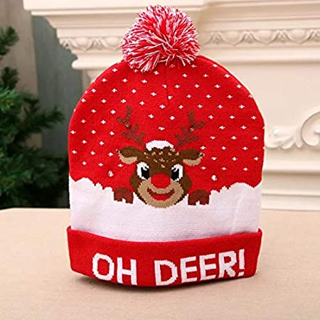 Woolen Christmas Multiple Switching Function LED Caps