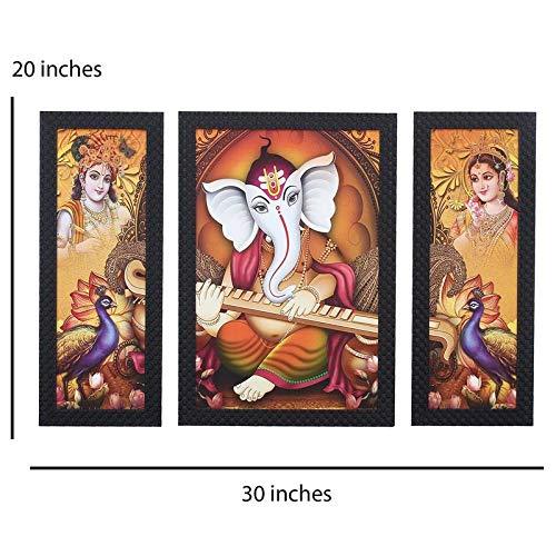 JaipurCrafts City View Set of 3 Large Framed UV Digital Reprint Painting (Wood, Synthetic, 36 cm x 61 cm)