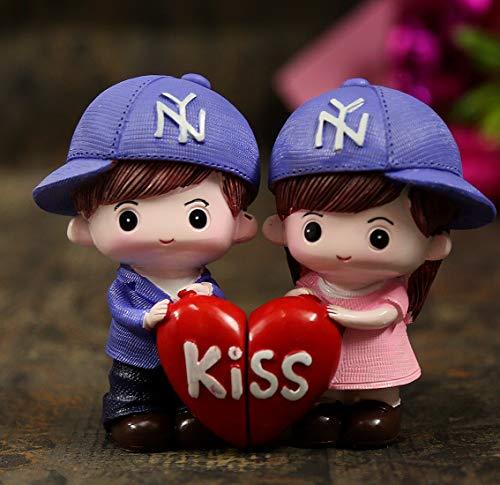 JaipurCrafts Resin Love Couple Statue, 10 CM, Multicolour, 2 Piece