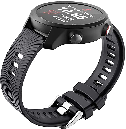 Zitel Bands for Garmin Forerunner 165/245/645, 55/158, Vivoactive 6/5/3/3S, Venu Sq/Sq 2, Venu 2 Plus, 20mm - Black