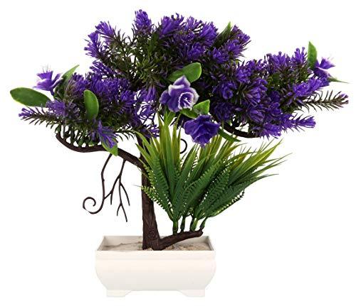 WebelKart by JaipurCrafts Artificial Ceramic, Polyester and Polyurethane Bonsai Plant in a Pot (20 cm x 12 cm x 27 cm, Multicolor)