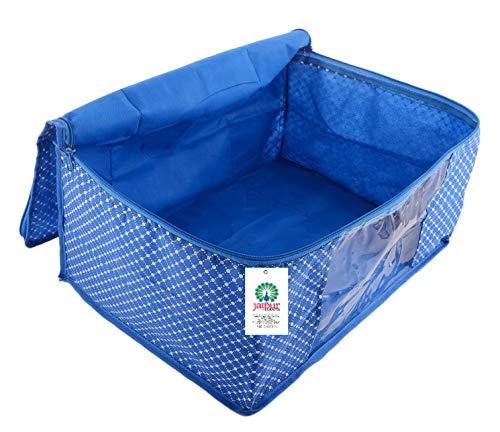 JaipurCrafts 12 Pieces Quilted Polka Dots Cotton Saree Cover Set, Blue (45 x 30 x 20 cm)