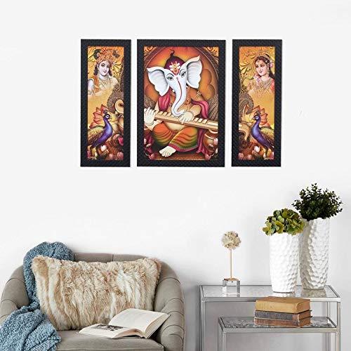 JaipurCrafts City View Set of 3 Large Framed UV Digital Reprint Painting (Wood, Synthetic, 36 cm x 61 cm)