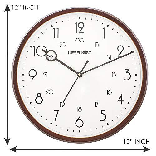 Webelkart Plastic Wall Clock (Brown, 12 X 2 X 12 Inch)