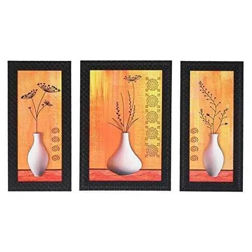 JaipurCrafts Lord Ganesha Set of 3 Large Framed UV Digital Reprint Painting (Wood, Synthetic, 36 cm x 61 cm)