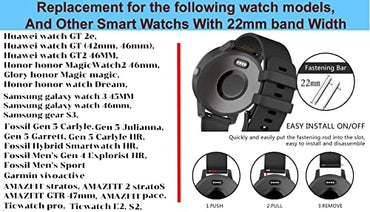 Zitel Band for Honor Magic Watch 2/Huawei GT/GT 2/GT 2e/GT 2 Pro, 22mm Silicone Straps - Red/Black