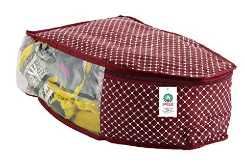 JaipurCrafts 1 Piece Quilted Cotton Polka Dots Print Blouse Cover Set, Maroon (39 cm x 27 cm x 20 cm)