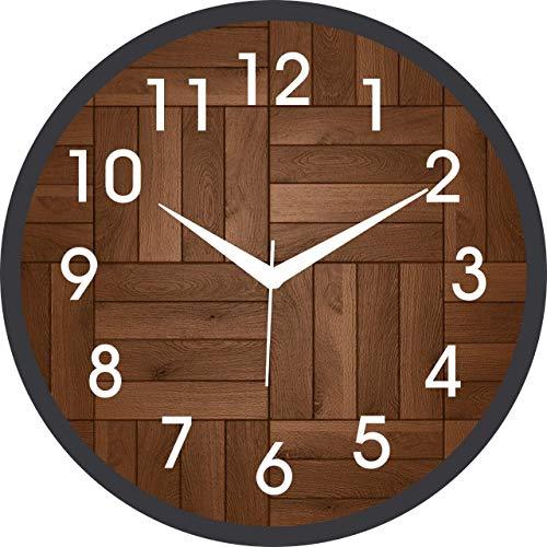 JaipurCrafts Plastic Wall Clock (Black; Blue_2 Inch X 12 Inch X 12 Inch) (Design 10)
