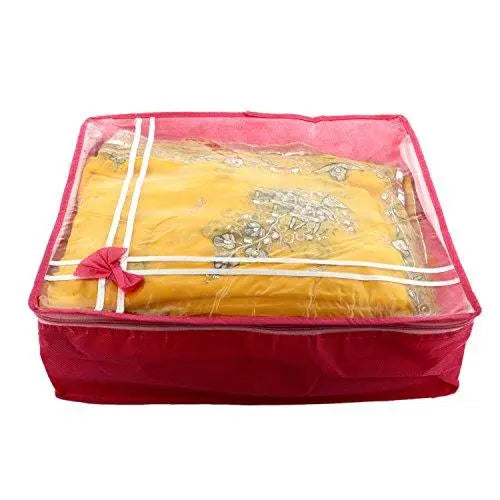 JaipurCrafts Saree Cover Full Transparent with Capacity of 10-15 Sarees (Non Wooven)- Set of 4