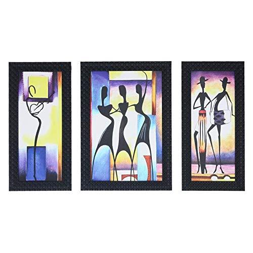 JaipurCrafts Lord Ganesha Set of 3 Large Framed UV Digital Reprint Painting (Wood, Synthetic, 36 cm x 61 cm)