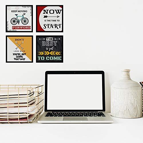 Webelkart Set of 4 Motivational/Inspiration Photo Frame for Wall, Office, Study Room Decoration Framed, Size - 10 x 10 INCH
