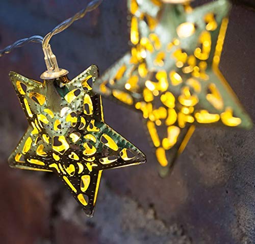 Golden Metal Star LED String Light