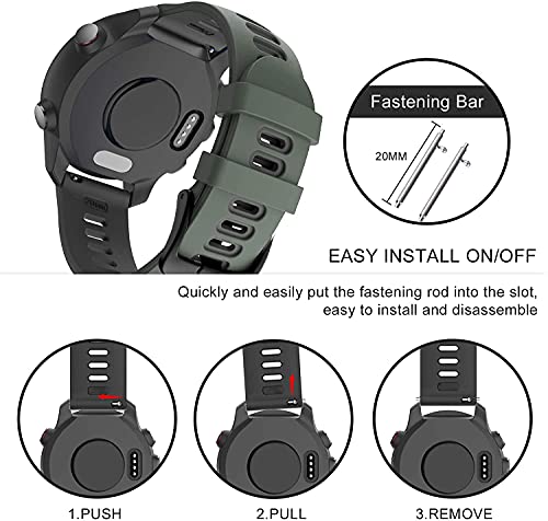 Zitel Band for Garmin Forerunner 245/Music, 645/Music, 165, 55, 158, Vivoactive 5/3, Venu Sq/Venu 2 Plus, 20mm Straps