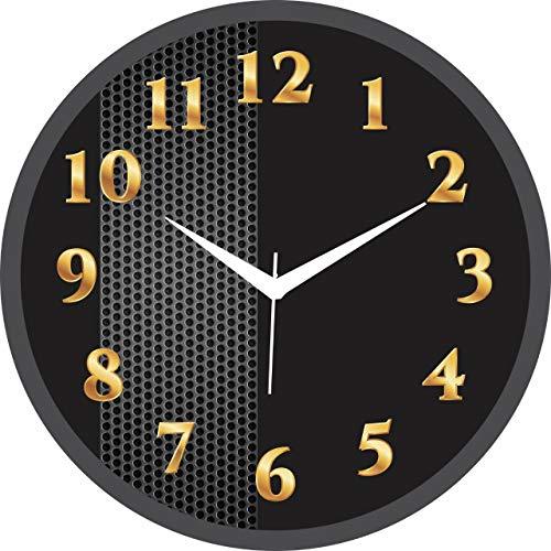 JaipurCrafts Plastic Wall Clock (Black, 2 X 12 X 12 Inch)