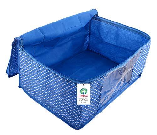 JaipurCrafts Combo of Quilted Polka Dots Cotton Saree Cover Set/Saree Storage Bag, (40 x 30 x 20 cm)-Pack of 6 (Cotton-Pink,Blue)
