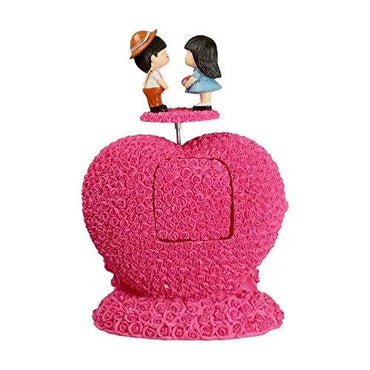 JaipurCrafts Cute Loving Couple Sitting on a Heart couple showpiece figurine | decorative handicraft sculptures |showpiece statue figurines items for living room | office drawing room | bed room interior | home decor and house warming gifts | Valentines D