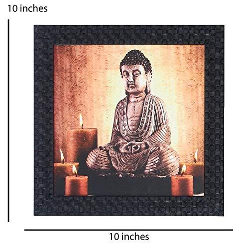 JaipurCrafts Gautam Buddha Framed UV Digital Reprint Painting (Wood, Synthetic, 26 cm x 26 cm)