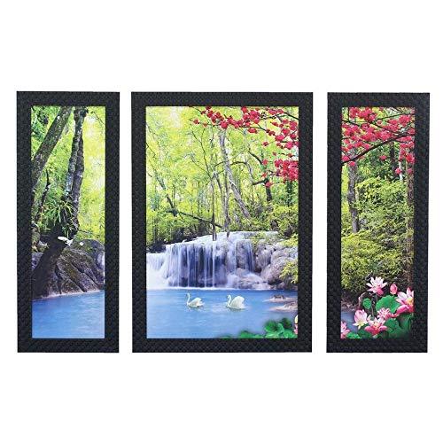 JaipurCrafts Flower Set of 3 Large Framed UV Digital Reprint Painting (Wood, Synthetic, 36 cm x 61 cm)