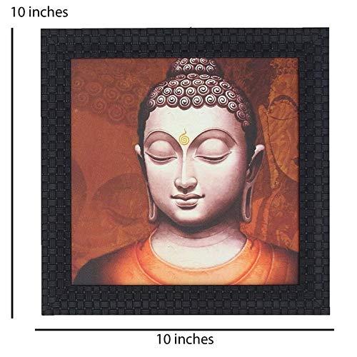 JaipurCrafts Gautam Buddha Framed UV Digital Reprint Painting (Wood, Synthetic, 26 cm x 26 cm)