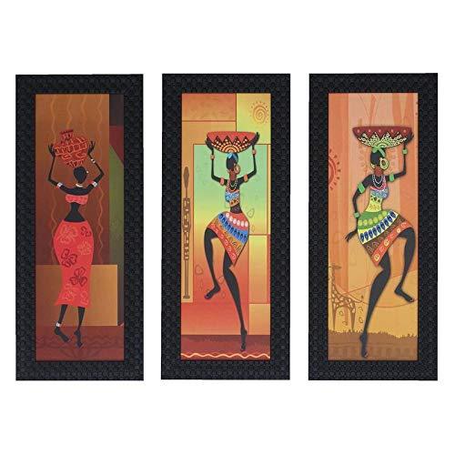 JaipurCrafts Lord Ganesha Set of 3 Large Framed UV Digital Reprint Painting (Wood, Synthetic, 36 cm x 61 cm)