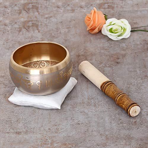 JaipurCrafts 5 inches - Singing Bowl Tibetan Buddhist Prayer Instrument With Striker Stick,OM Bell, OM Bowl, Meditation Bowl, Music Therapy