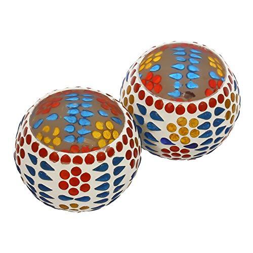 Webelkart Glass Tealight Votive Candle Holder With Tea Light Candles, Pack of 2