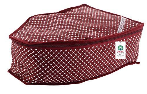 JaipurCrafts 1 Piece Quilted Cotton Polka Dots Print Blouse Cover Set, Maroon (39 cm x 27 cm x 20 cm)