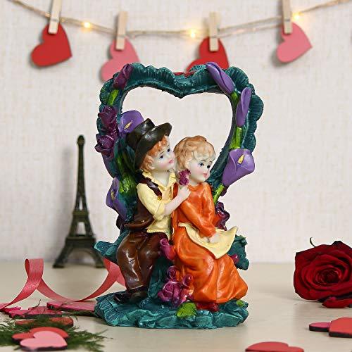 Webelkart Resin Cute Romantic Valentine Love Couple Showpiece, 22 CM, Multicolour, 1 Piece