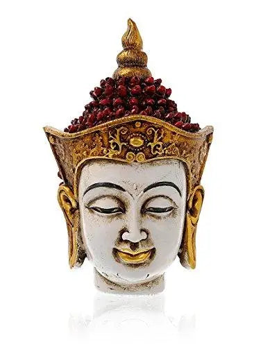 JaipurCrafts Golden and Red Handcrafted Gautam Buddha Polyresin Showpiece (17 cm x 10.40 cm x 12.70 cm, Black)