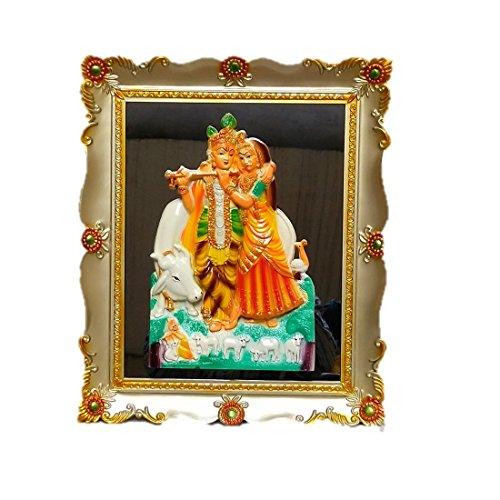 JaipurCrafts Beautiful Radha-Krishna Multicolor Photo Frame Showpiece - 46 cm (Plastic, Multicolor)