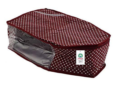 JaipurCrafts 1 Piece Quilted Cotton Polka Dots Print Blouse Cover Set, Maroon (39 cm x 27 cm x 20 cm)