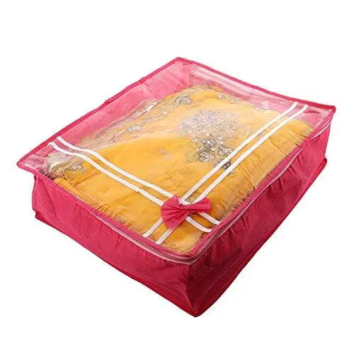 JaipurCrafts Saree Cover Full Transparent with Capacity of 10-15 Sarees (Non Wooven)- Set of 4