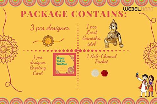 Webelkart Premium Combo of Rakhi Gift for Brother and Bhabhi and Kids with Laddu Gopal Metal Showpiece- 3 INCH, Rakshabandhan Gifts for Bhai Sister - Fancy Rakhi with Laddu Gopal
