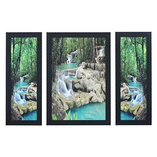 JaipurCrafts Flower Set of 3 Large Framed UV Digital Reprint Painting (Wood, Synthetic, 36 cm x 61 cm)