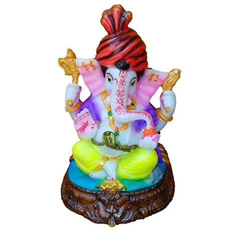 JaipurCrafts Lord Ganesha with Beautiful Turban Showpiece - 15.24 cm (Polyresin, Multicolor)