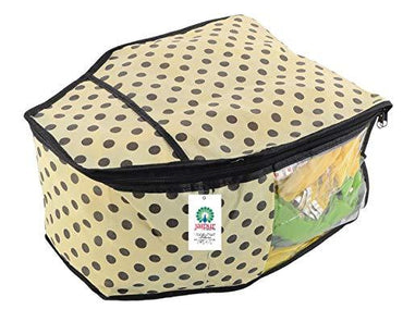 JaipurCrafts 3 Piece Non Woven Polka Dots Print Blouse Cover Set, Ivory (39 cm x 27 cm x 20 cm)
