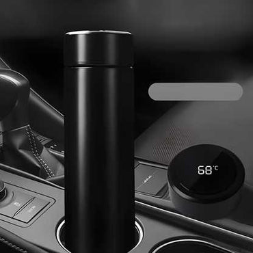 DigiSip: 500ml LCD Thermos Bottle with LED Temperature Display & Double Wall Vacuum Insulation