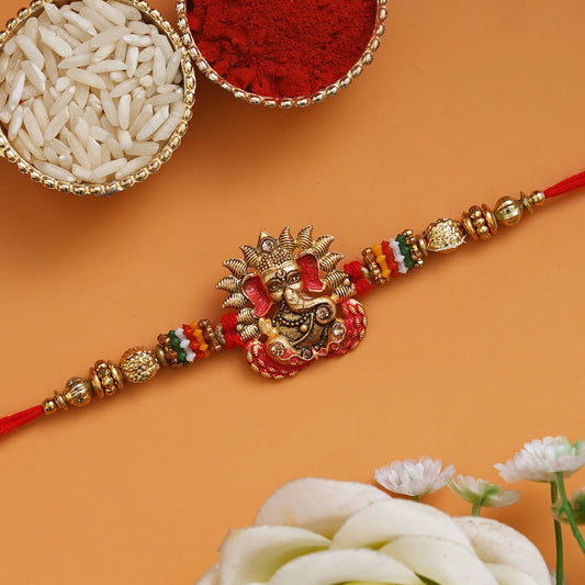 JaipurCrafts Premium Combo Of 1 Rakhi Set For Bhaiya And Bhabhi. Rakhi For Bhaiya Bhabhi, Lumba Rakhi For Bhabhi Rakshabandhan Gift