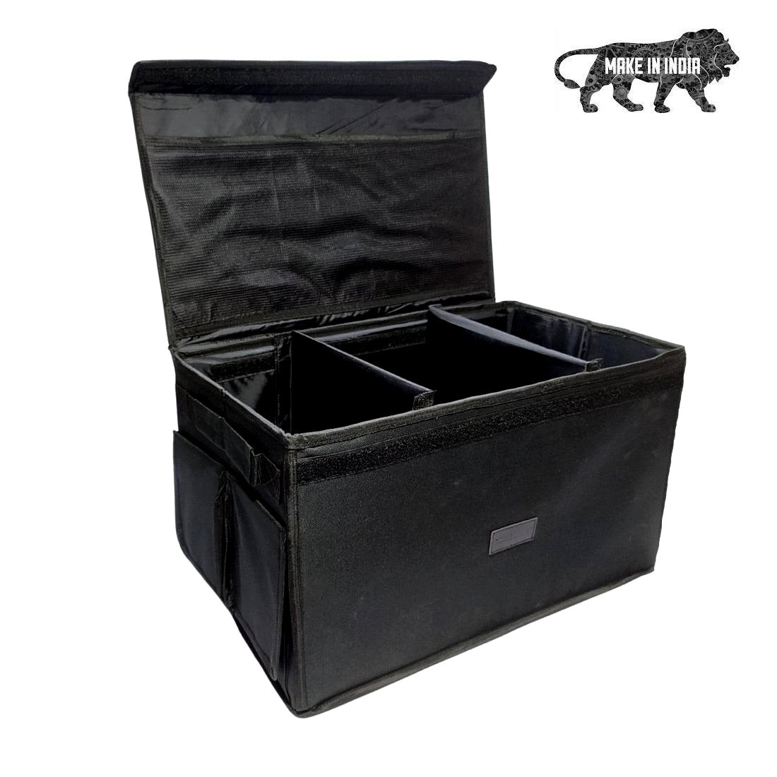 Smiledrive Car SUV Boot Organizer Collapsible Trunk Storage Multi Compartment Box with Lid –Made in India
