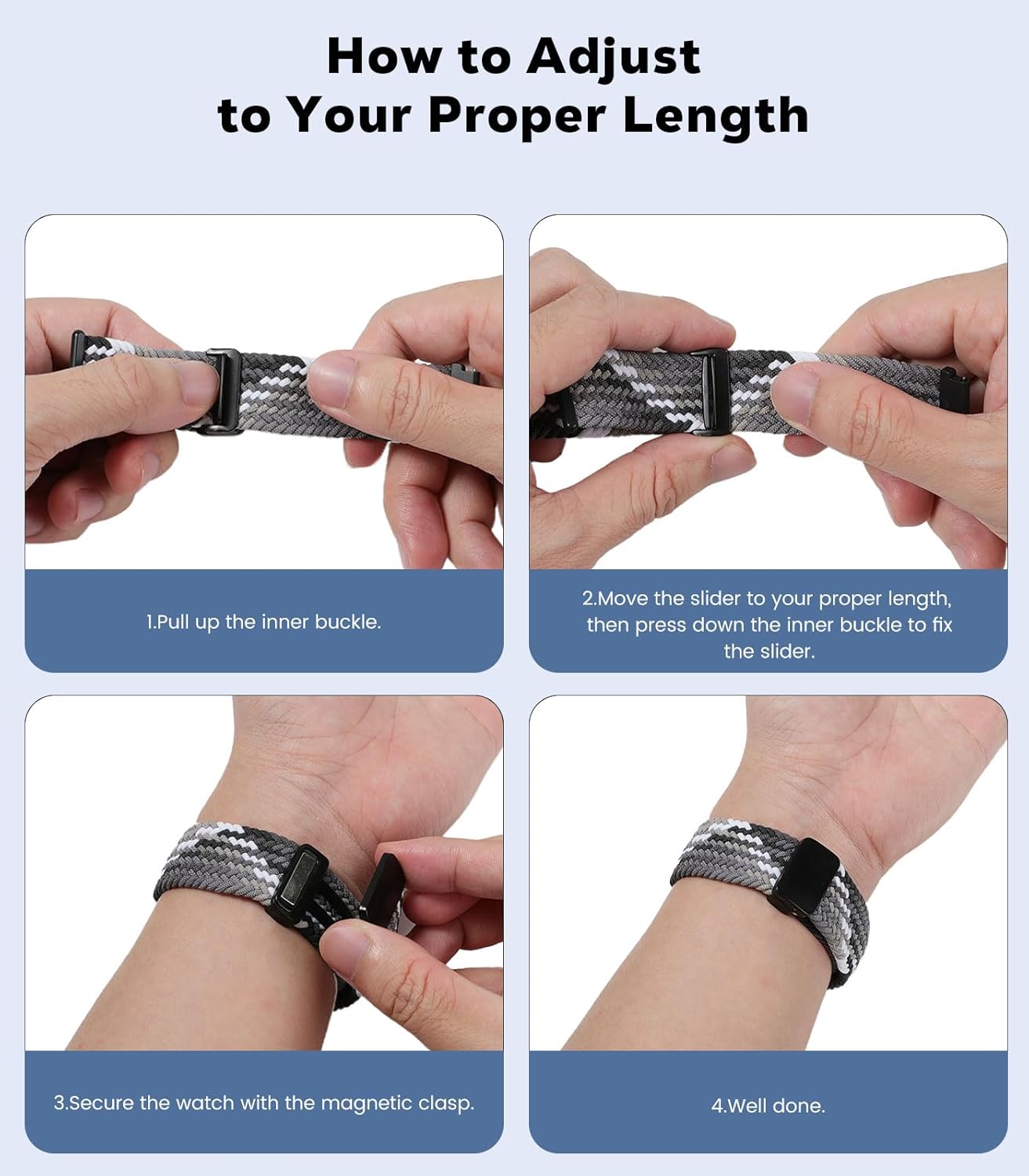Zitel Band for Samsung Galaxy Watch 7 / 6 / 5 / 4, One Click No Gap Nylon Strap - Army Green